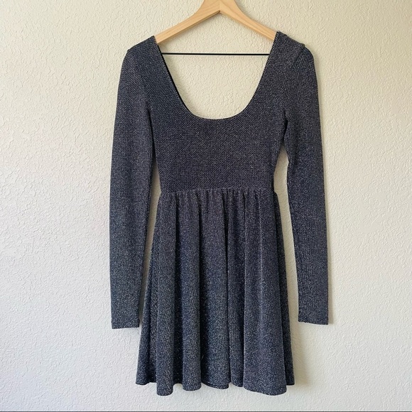 Free People Double Scoop Neck Metallic Skater Dress - Picture 7 of 15